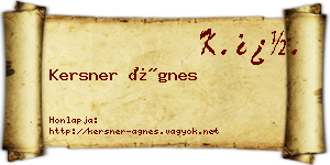 Kersner Ágnes névjegykártya