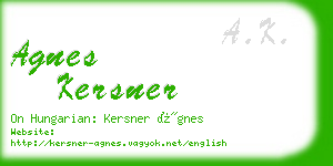 agnes kersner business card